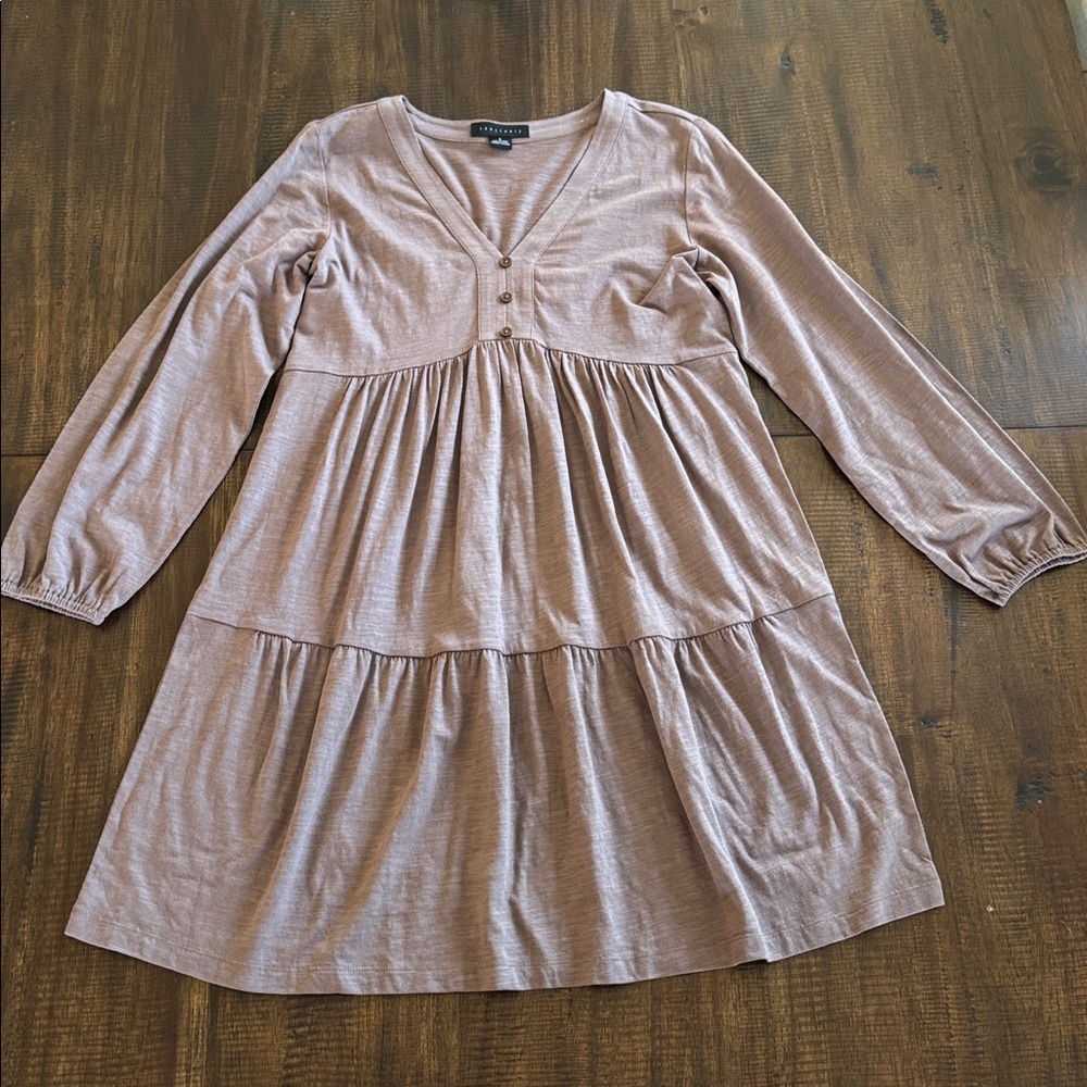 Sanctuary Long Sleeve Brown Dress